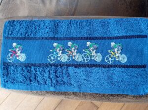 Serviette bleue cyclistes