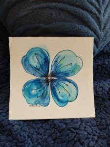 Carte postale fleur bleue